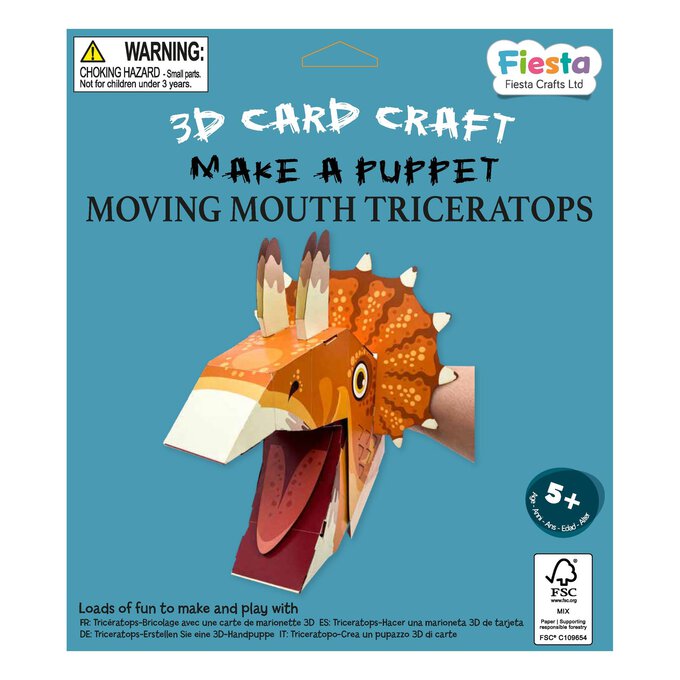 Make a Moving Mouth Triceratops Puppet Kit image number 1