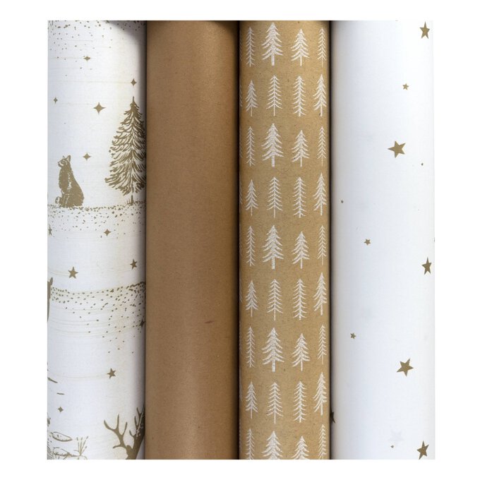 Assorted Christmas Paper Roll 70cm x 2m 4 Pack image number 1