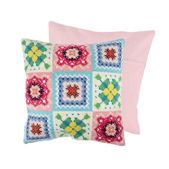 Trimits Granny Square Half Stitch Cushion Kit 40cm x 40cm