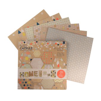 Geometric Kraft Paper Pad 12 x 12 Inches 36 Pack