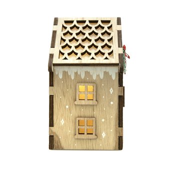 Wooden Printed Christmas House 15cm image number 3