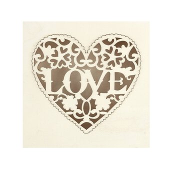 Love Heart Filigree Wooden Box 14cm x 14cm x 5cm image number 3