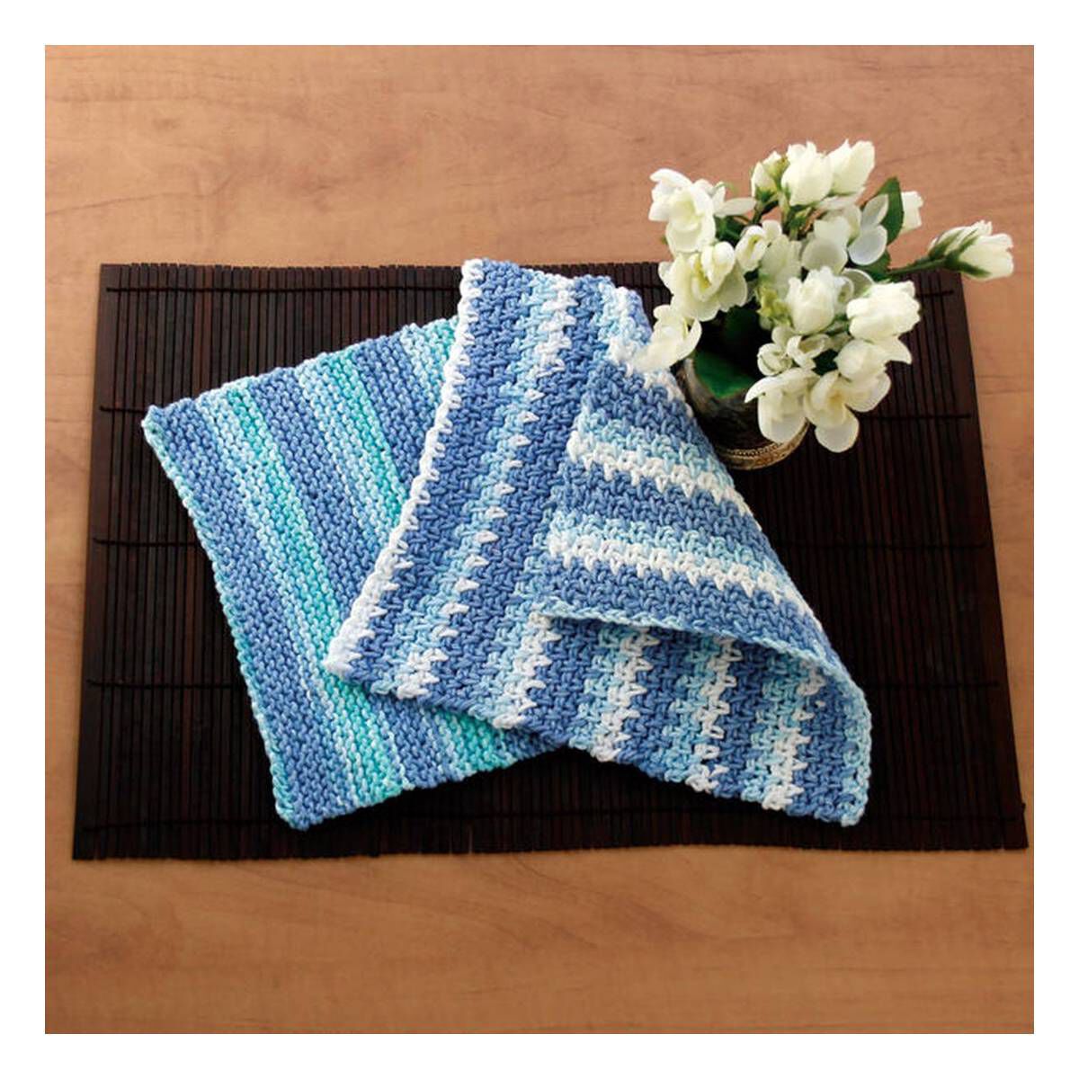 FREE PATTERN Lily Sugar 'n Cream Striped Dishcloths 45024 Hobbycraft