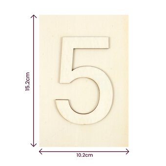 Wooden Number 5 Plaque 10cm x 15cm image number 4