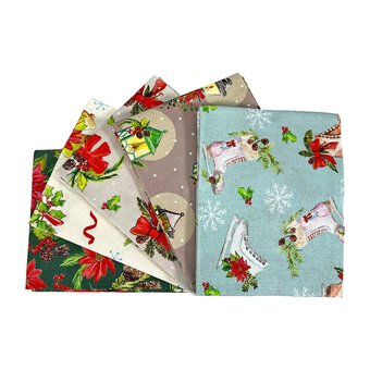 Ice Skating Cotton Fat Quarters 5 Pack