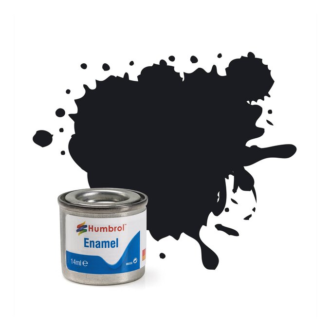 Humbrol Black Enamel Gloss Paint 14ml (21) image number 1