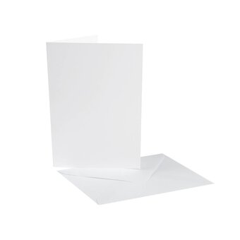 Blank Cards and Envelopes, 20 White Greeting Cards with Heavy