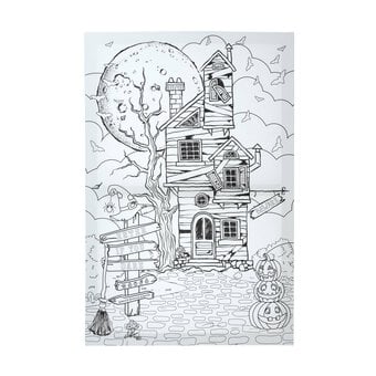 Haunted House Colour-in Canvas