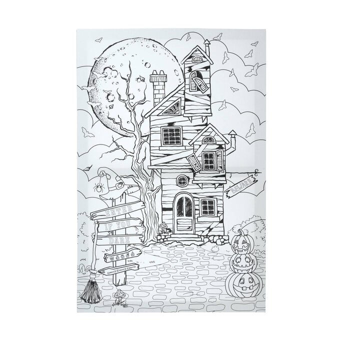 Haunted House Colour-in Canvas image number 1