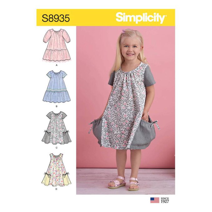 Simplicity Kids’ Dress Sewing Pattern S8935 (3-8) | Hobbycraft