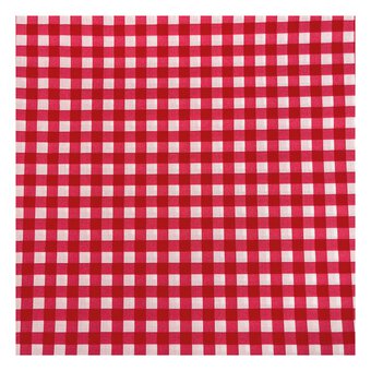 Red Gingham Polycotton Fabric by the Metre
