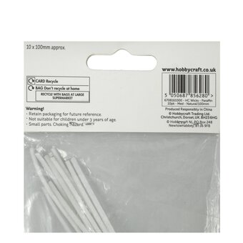 Pre-Waxed Wick Assemblies for Paraffin Wax 100mm 10 Pack image number 5