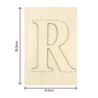 Wooden Letter R Plaque 10cm x 15cm image number 4