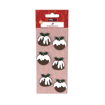 Christmas Pudding Embellishments 6 Pack