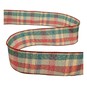 Christmas Tartan Wire Edge Ribbon 63mm x 3m image number 2