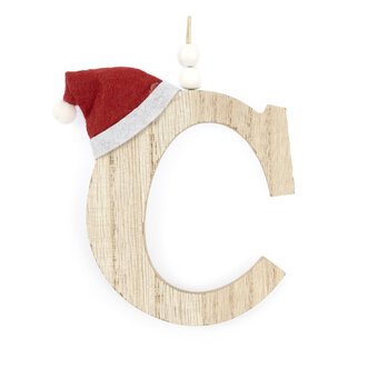 Hanging Wooden Christmas Letter C 9cm image number 3