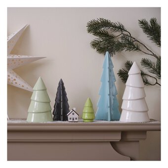 Mini Green Ceramic Tree Decoration 8.5cm image number 5