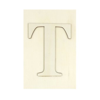 Wooden Letter T Plaque 10cm x 15cm