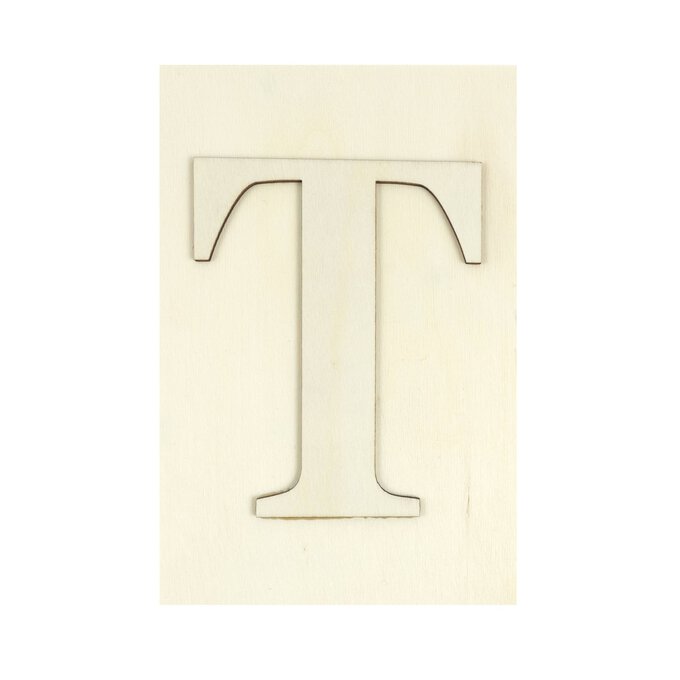 Wooden Letter T Plaque 10cm x 15cm image number 1