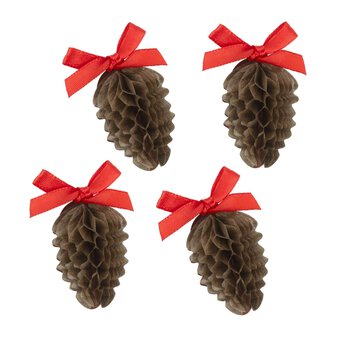 Pinecone Honeycomb Toppers 4 Pack