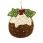 Beaded Christmas Pudding Decoration 10cm image number 2