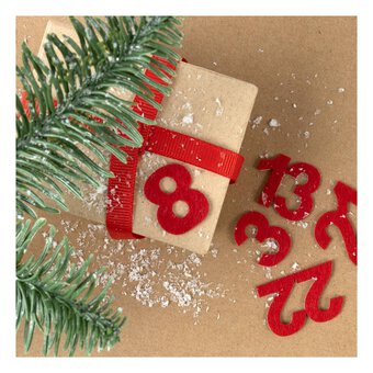 Red Adhesive Felt Advent Numbers 25 Pack