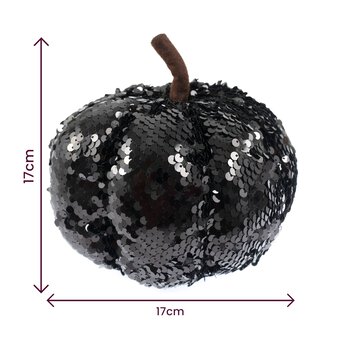 Black Sequin Pumpkin 17cm image number 6