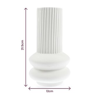 Ceramic Reeded Tall Vase 12cm x 21.5cm image number 4