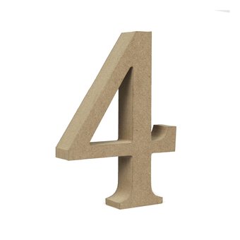 MDF Wooden Number 4 13cm