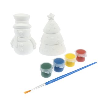 Paint Your Own Snowman and Tree Decorations Kit image number 3