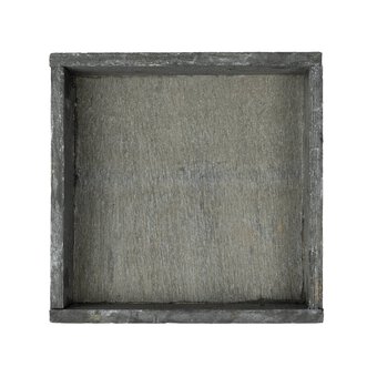 Grey Wooden Tray 14cm x 14cm x 3cm