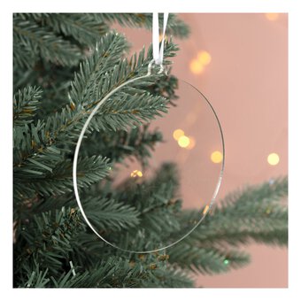 Hanging Clear Acrylic Circle Decoration 10cm