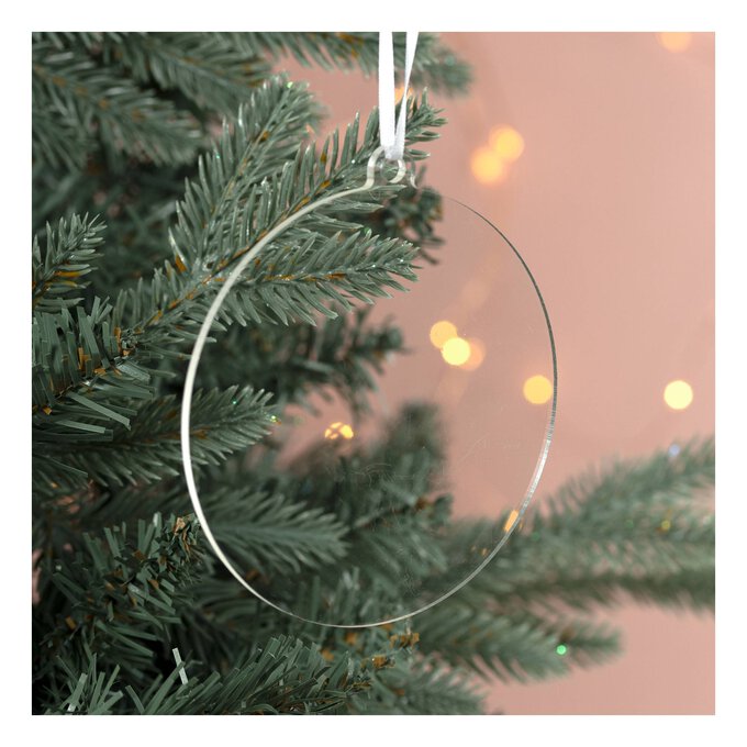 Hanging Clear Acrylic Circle Decoration 10cm image number 1