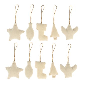 Calico Christmas Decorations 10 Pack