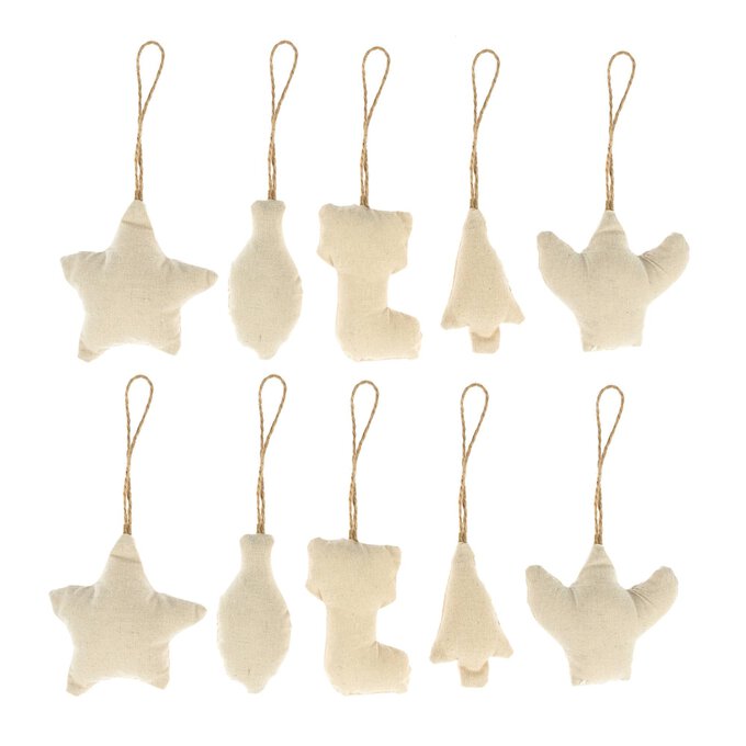 Calico Christmas Decorations 10 Pack image number 1