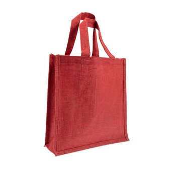 Red Jute Bag 28cm x 28cm x 10cm 