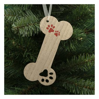 Hanging Wooden Paw Bone Decoration 14cm image number 3