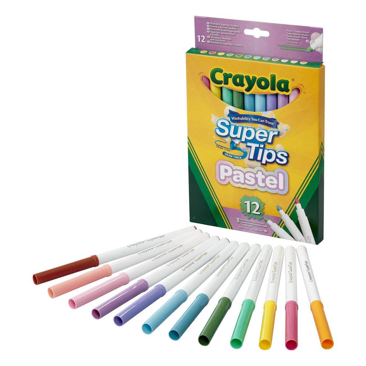Toys & Games Creative Toys & Activities Pack of 12 Crayola Crayola Super  tips Washable 