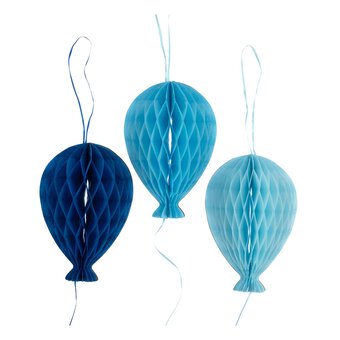 Blue Honeycomb Balloon Decorations 3 Pack