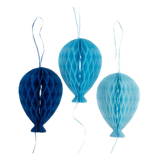 Blue Honeycomb Balloon Decorations 3 Pack image number 1