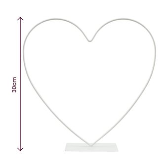 White Metal Heart Frame Decoration 30cm image number 4