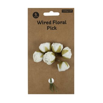 Ivory Round Petite Flower Picks 6 Pieces image number 5