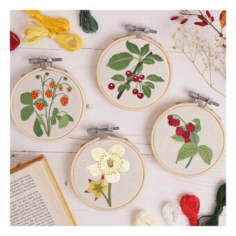 RHS Summer Berries Mini Embroidery Kit 4 Pack 