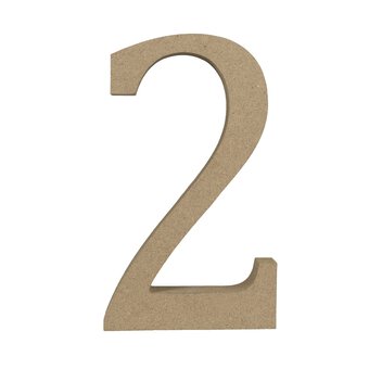 MDF Wooden Number 2 13cm