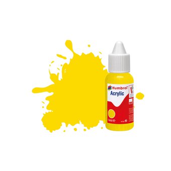 Humbrol Yellow Gloss Acrylic Paint Dropper 14ml (69)