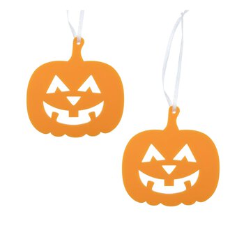 Orange Acrylic Pumpkin Decorations 2 Pack 