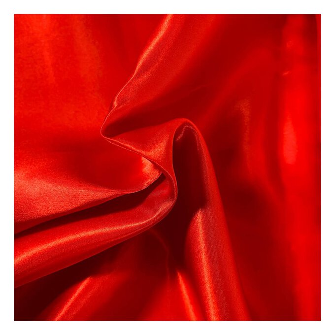 Red Silky Satin Fabric by the Metre | Hobbycraft