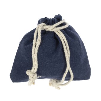 Navy Mini Cotton Drawstring Bags 5 Pack  image number 2