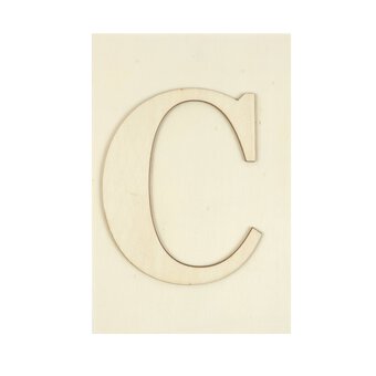 Wooden Letter C Plaque 10cm x 15cm