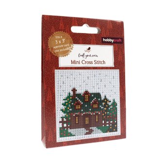 Christmas Cottage Mini Cross Stitch Kit 